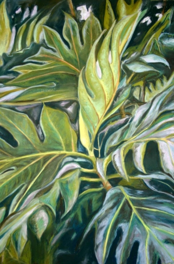 Ulu 1, Pastel artwork by Kauai artist Helen Turner