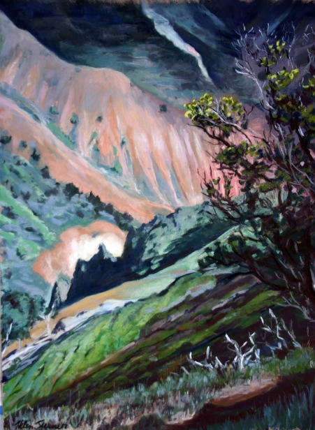 View from the Ohia Tree, Pastel artwork by Kauai artist Helen Turner