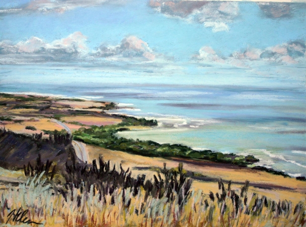 View from the big Mango, Pastel artwork by Kauai artist Helen Turner