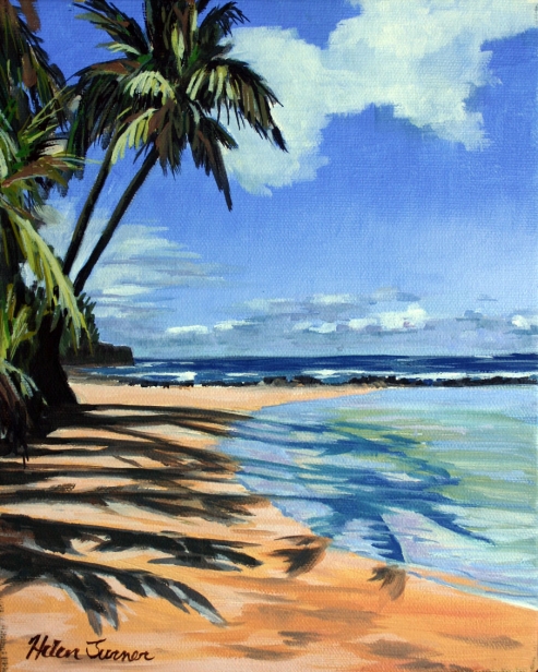 Waikokos Palms, Pastel artwork by Kauai artist Helen Turner