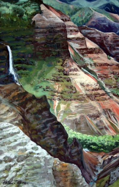 Waimea Canyon 2, Pastel artwork by Kauai artist Helen Turner