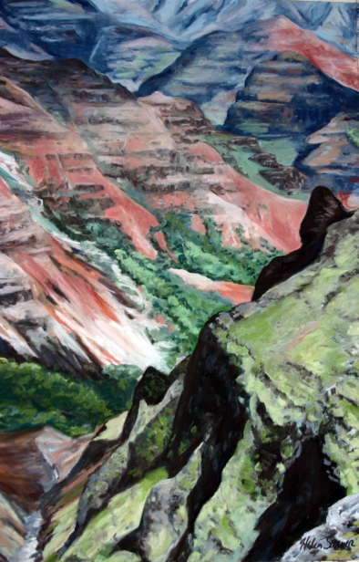 Waimea Canyon 3, Pastel artwork by Kauai artist Helen Turner