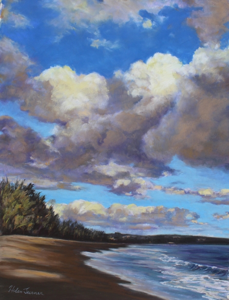 Waimea Sands, Pastel artwork by Kauai artist Helen Turner