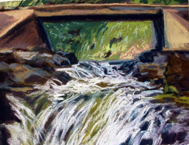 Water under a bridge, Hawaiian artwork by Helen Turner