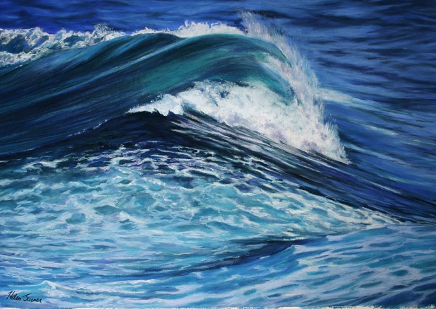 Waves in Motion, Pastel artwork by Kauai artist Helen Turner