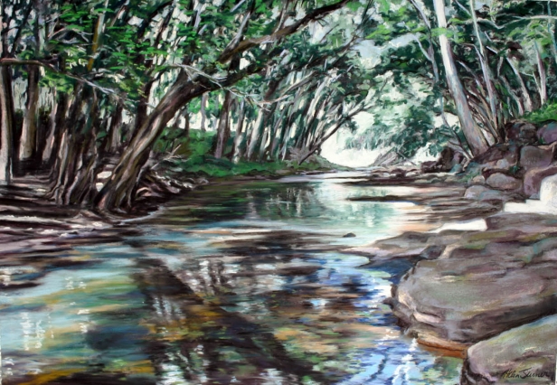 Welcoming Waters, Pastel artwork by Kauai artist Helen Turner