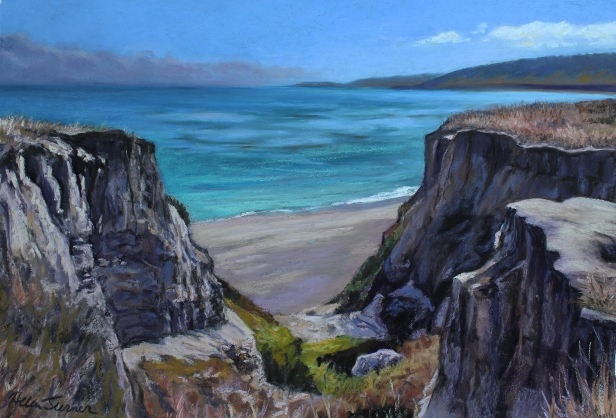 Western Shores and Islands, Pastel artwork by Kauai artist Helen Turner